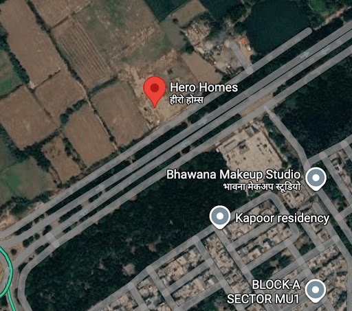 Location map for Hero Homes Leafsong Retreat, Sector MU Greater Noida
